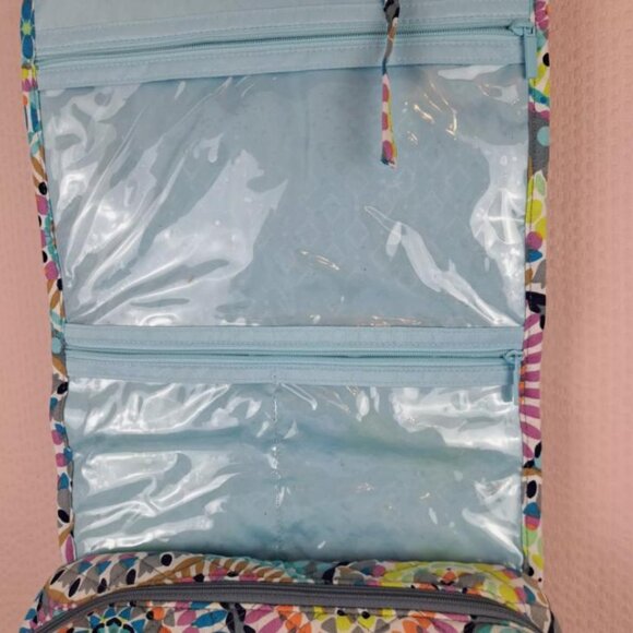 Vera Bradley Grand Hanging Organizer Travel Cosmetics Handles Sunny Medallion - Picture 8 of 12
